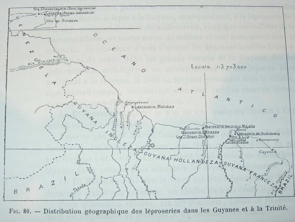 Map of the Guyanas and Trinidad from the Conference Proceedings of the Strasbourg Conference, 1923