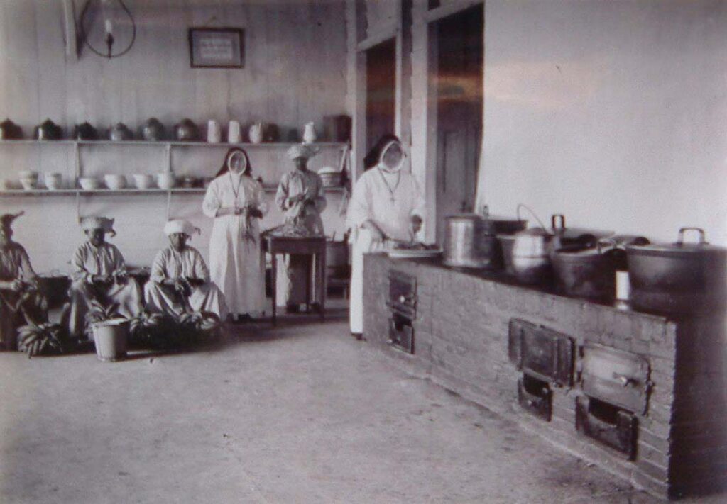 Kitchen at St Gerardus Majella, 1930