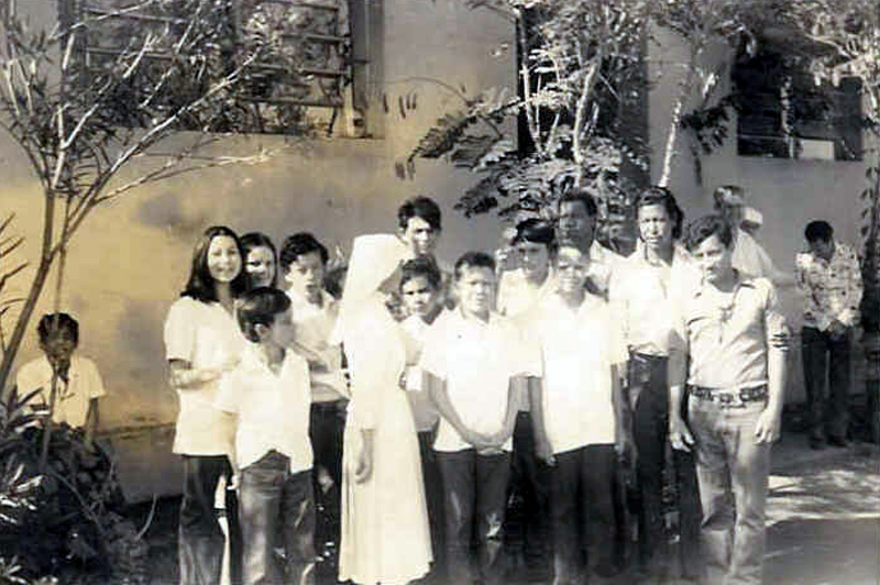 Children outside the colony’s school