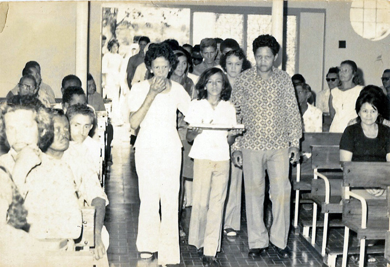 People in the Catholic church at Santa Marta