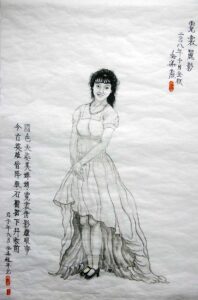 Beautiful figure in colorful dressing