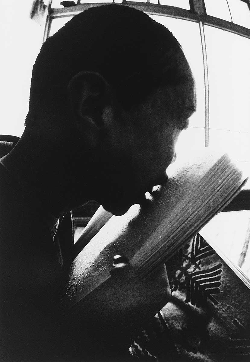 Reading with his tongue