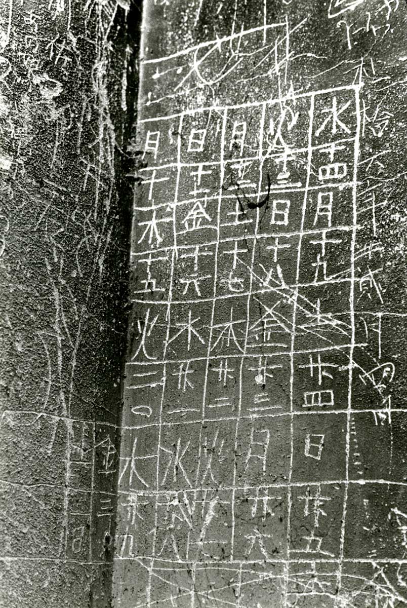 Calendar etched on a wall