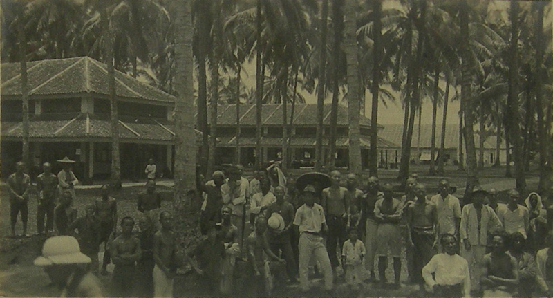 Pulau Jerejak, female camp with what appears to be guards, 1931.