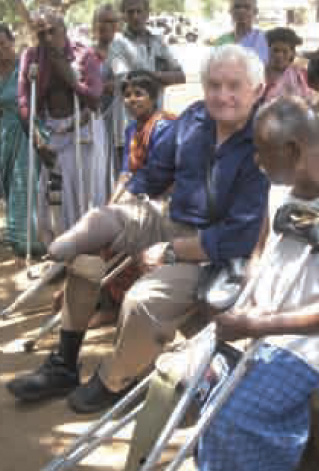 Dan Izzett pictured at a Government Rehabilitation Home near Chengalpattu, Tamil Nadu, on a visit to India in September 2003 to participate in an IDEA workshop.