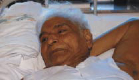 Baba as a young man (top), and today