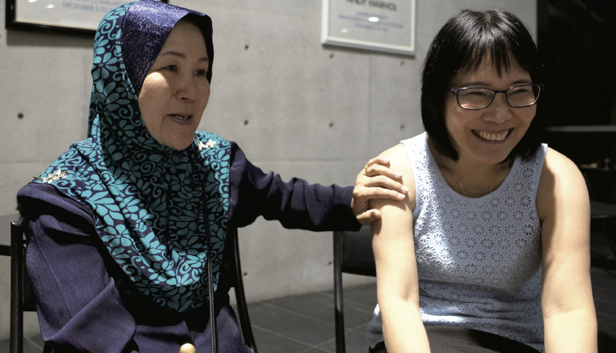Nurul (left) pictured with younger sister Esther in Japan on October 24.