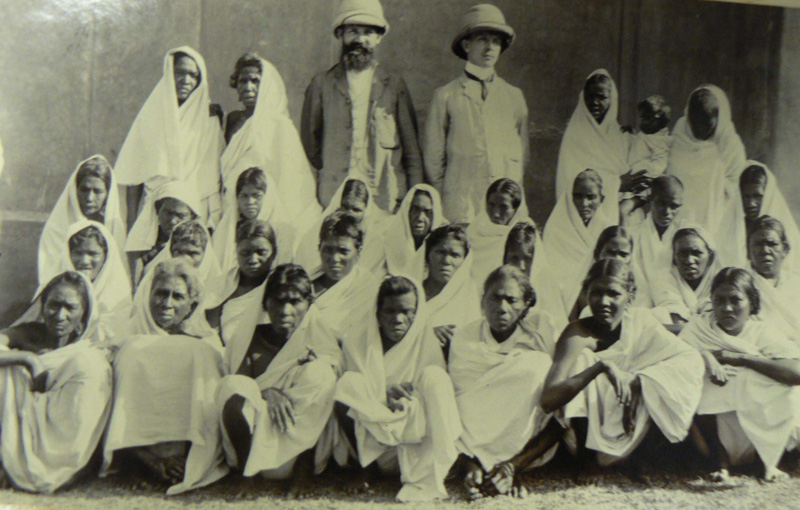 The Reverend Uffman with some of the earliest patients, 1906