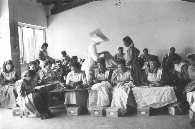 Working group of women sewing