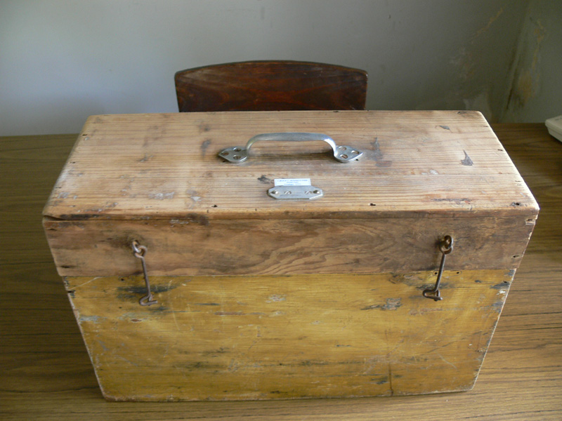 Box used for storing files by the mobile patrol
