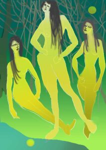 Bathing in a Moonlit Night